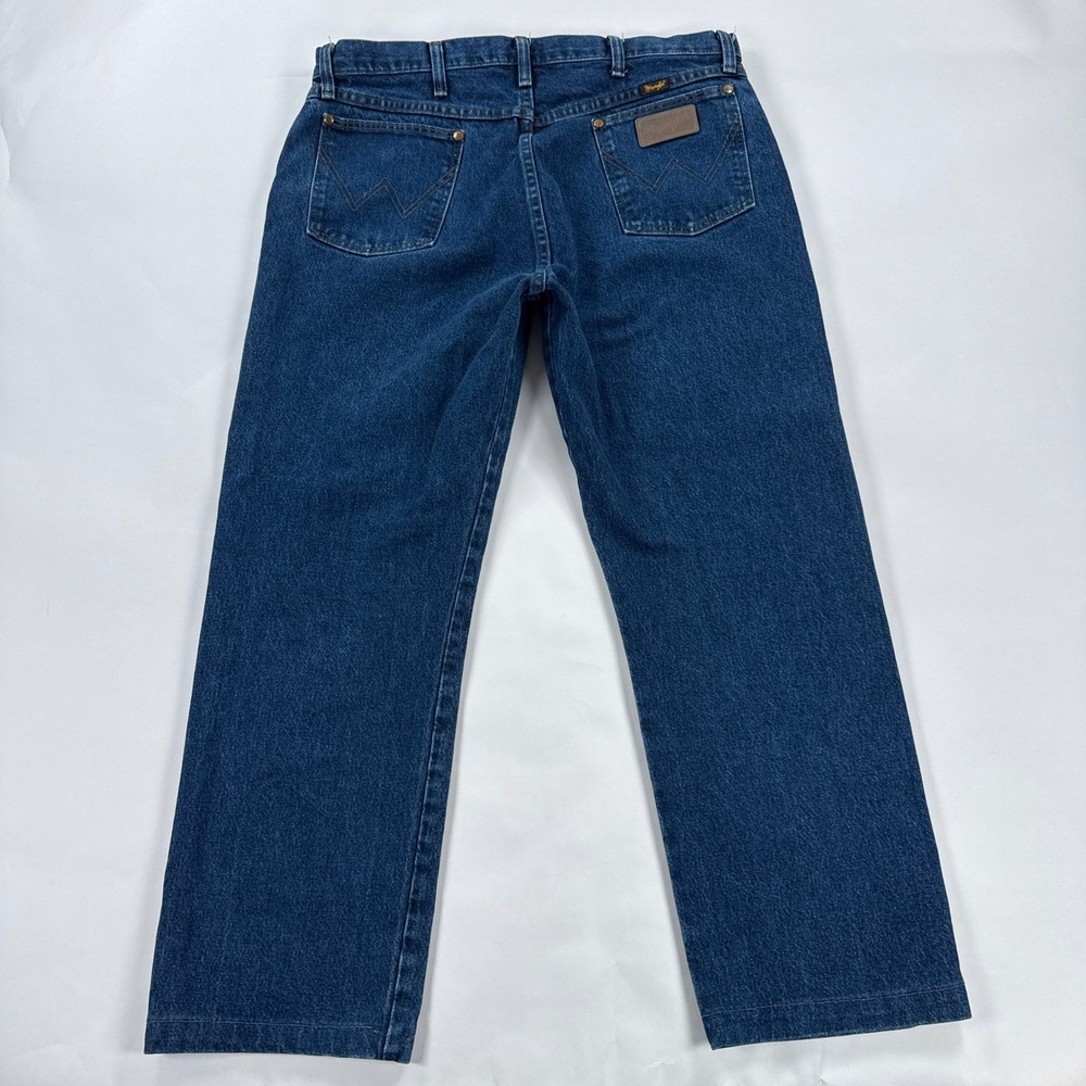 Wrangler Mens Jeans 36x26.5 Blue Cowboy Cut 13MWZDD Straight Leg Denim